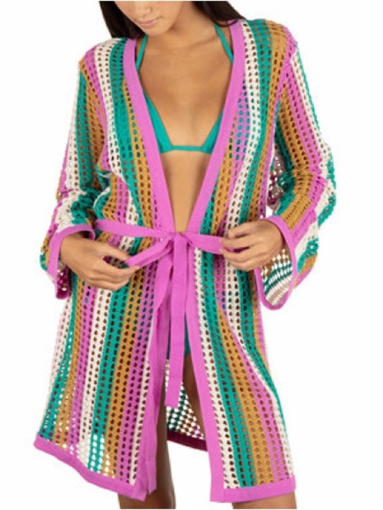 Hurley Other - Only One - Hurley Striped Crochet Robe Cover-Up - NWT - XS/S